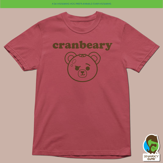 Cranberry Bear Fruit Stand T-Shirt – Comfort Colors Crimson Tee with Front & Back Print