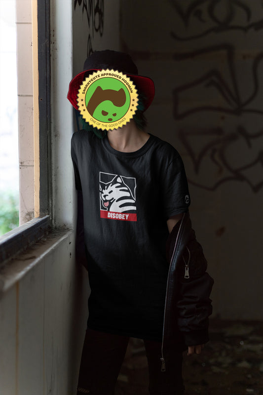 Disobey Cat Shepard Fairey Obey Parody T-Shirt – Bella+Canvas 6oz Heavyweight Tee