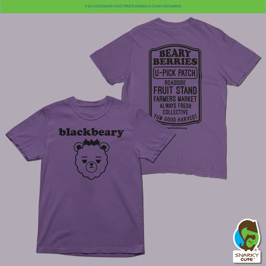 Blackberry Bear Fruit Stand T-Shirt – Comfort Colors Grape Tee with Front & Back Print