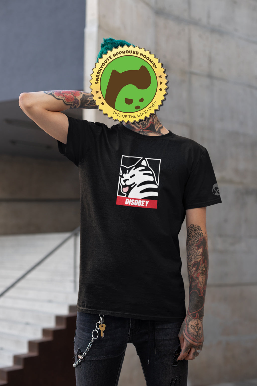 Disobey Cat Shepard Fairey Obey Giant Parody T-Shirt – Bella+Canvas 6oz Heavyweight Tee