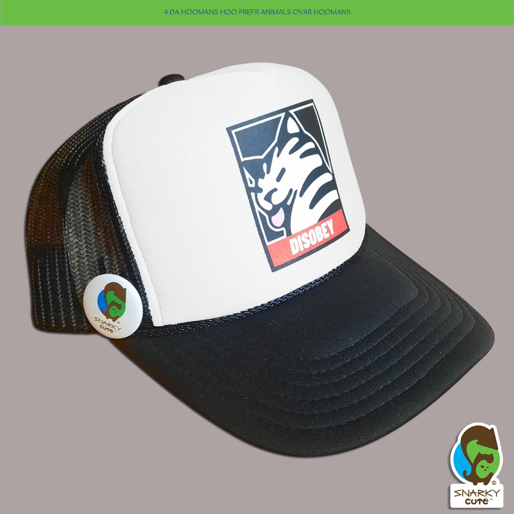 Disobey Cat Shepard Fairey Obey Parody Foam Trucker Snapback Hat