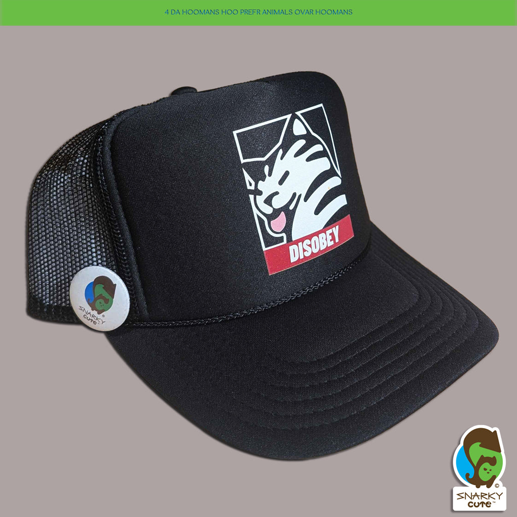 Disobey Cat Shepard Fairey Obey Parody Foam Trucker Snapback Hat