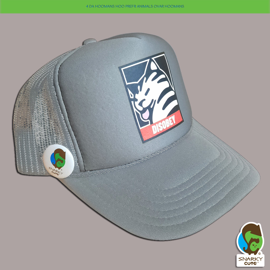 Disobey Cat Shepard Fairey Obey Parody Foam Trucker Snapback Hat